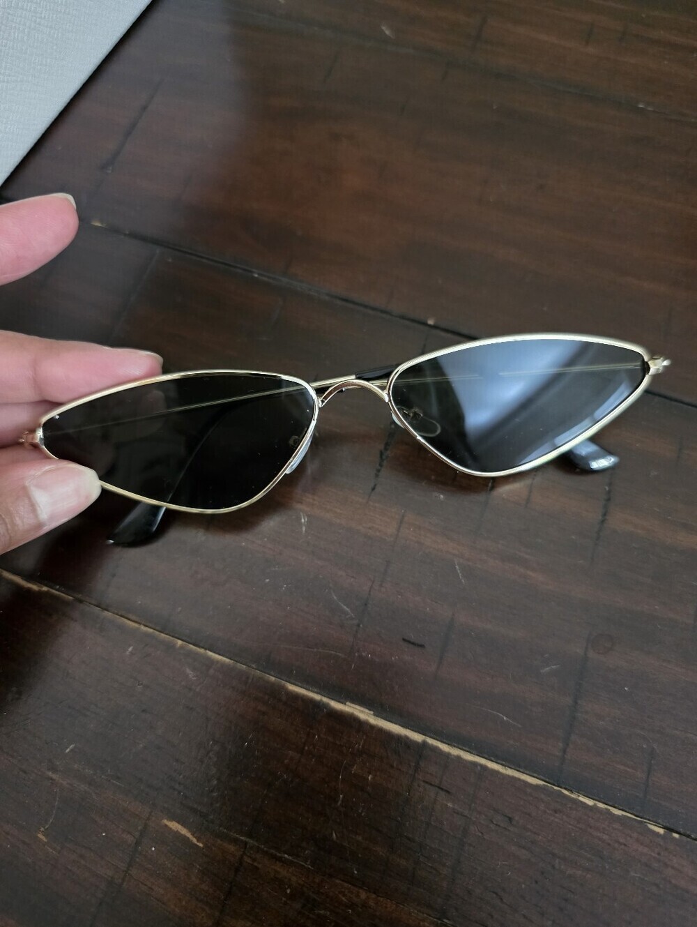 Vintage Gold Frame Black Lens Cat Eye Sunglasses - Women Accessories